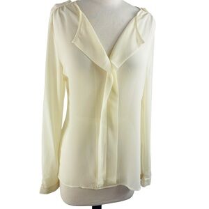 Rose & Olive Elegant Long Sleeved Cream Blouse, Size S